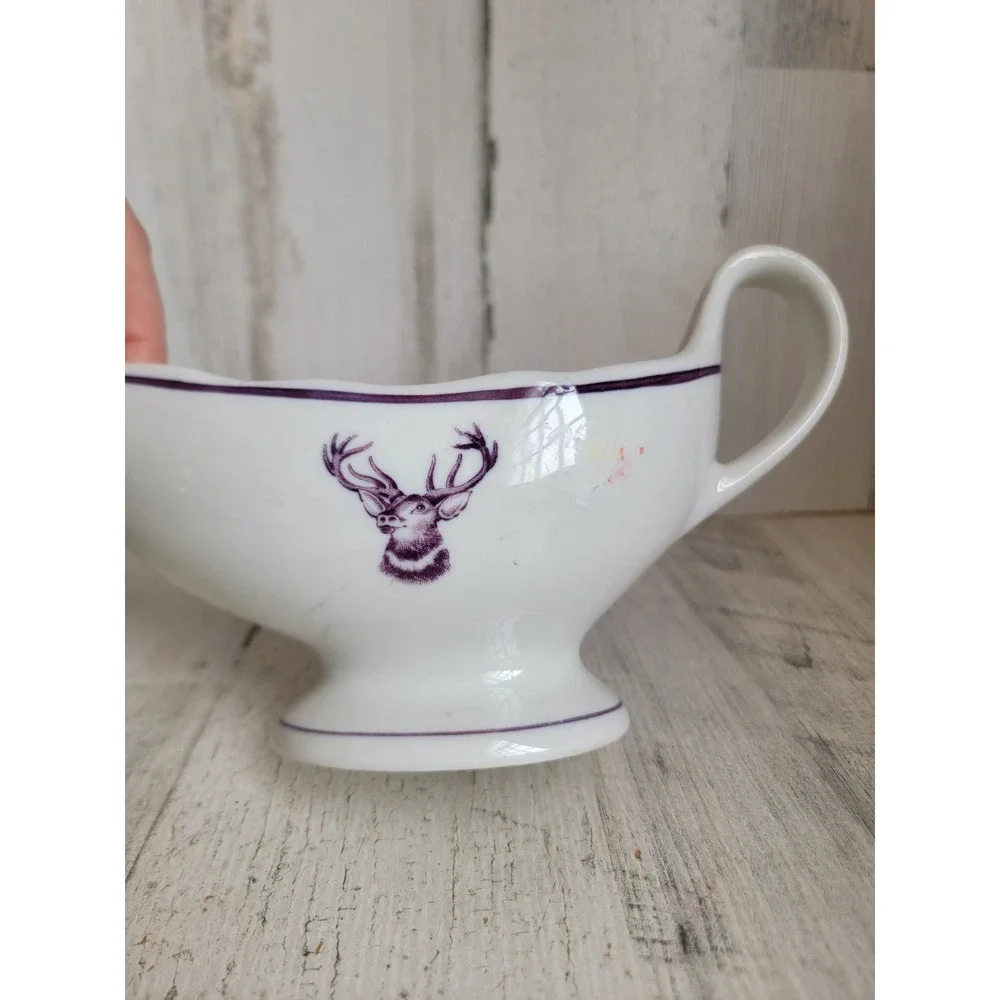 Vintage gravy‎ boat buck deer design ceramic Xmas serving kitchen home decor